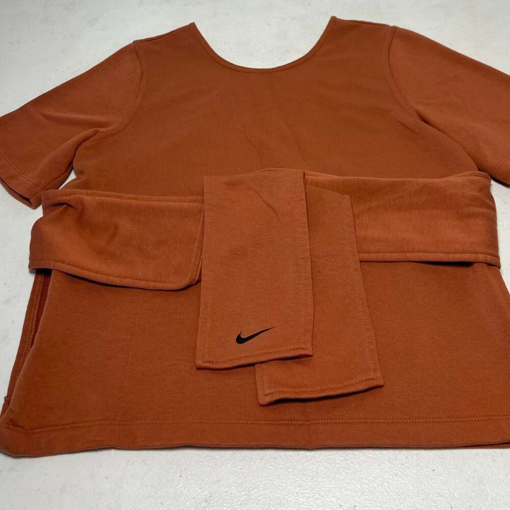 Nike Women's Orange and Brown Blouse